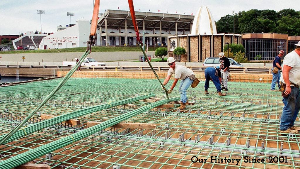 rebar placement at Pro Football Hall of Fame