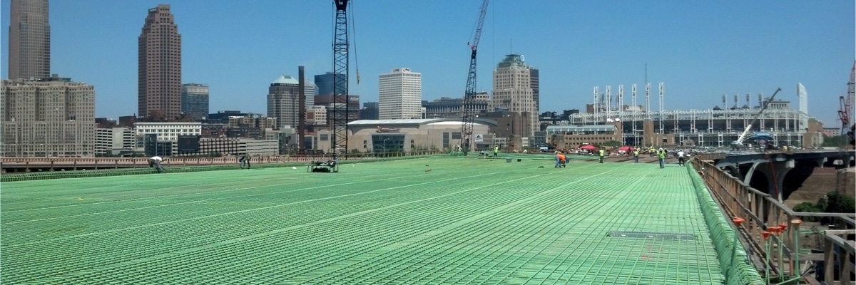 Innerbelt bridge rebar installation